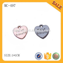 MC497 forma de corazón de encargo colgante de la joyería con el logotipo de la marca
